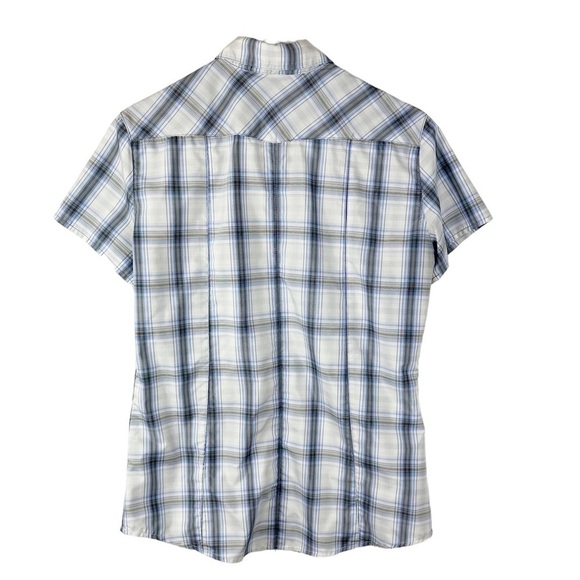 Kuhl Mountain Culture Ionik Blue and White Plaid Shirt UPF 30 - Picture 2 of 10